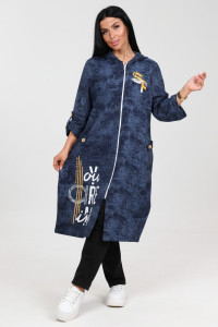 Кардиган женский "Бохо" КрФ-2329 футер (р-ры: 50-64) варенка индиго