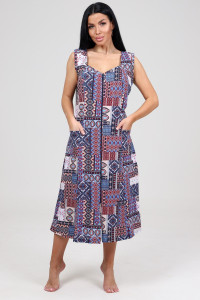 Сарафан женский СК-563 кулирка (р-ры: 48-62) этнический рисунок