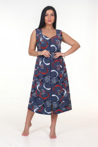Сарафан женский СК-563 кулирка (р-ры: 48-62) овалы на микрокл.син