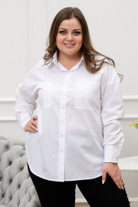 Блузка женская БЛ-10-401 поликоттон (р-ры: 42-52) белый