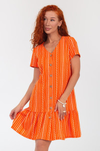 Халат женский К-370 "Майя" кулирка (р-ры: 44-56) оранж