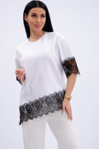 Футболка женская "Жизель" кулирка с лайкрой (р-ры: 46-60) белый