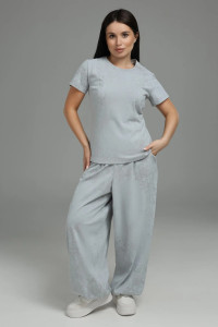 Костюм двойка женский "Очарование" кулирка (р-ры: 48-58) серый варенка