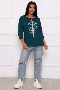 Туника женская №29547 кулирка (р-ры: 50-60) изумруд