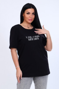 Футболка женская №11823 кулирка (р-ры: 44-58) черный