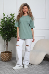 Футболка женская №20526 кулирка (р-ры: 44-54) оливковый