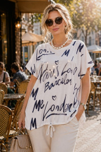 Футболка женская №260 "City Glam" хлопок стрейч (р-ры: 46-56) белый