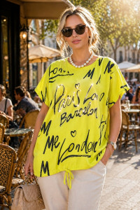 Футболка женская №260 "City Glam" хлопок стрейч (р-ры: 46-56) салатовый