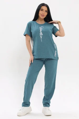 Костюм двойка женский CWC1024 кулирка (р-ры: 48-66) хаки