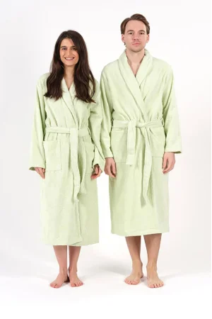 Халат унисекс махровый Urban Family (р-ры: 42-52) "Lime cream"