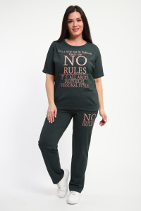 Костюм двойка женский КБЖ0042 кулирка (р-ры: L-7XL) изумруд