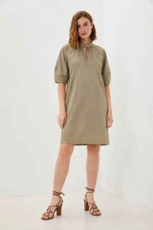 Платье женское "Этно Х" сатин (р-ры: XS-XXL) хаки