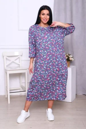 Платье женское №86504 кулирка (р-ры: 58-72) розовый