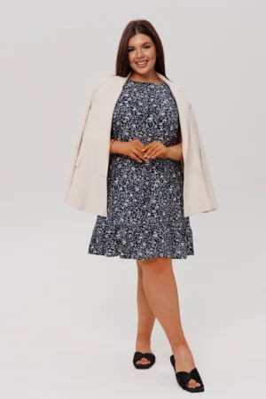 Сарафан женский СА114 штапель (р-ры: 46-60) темно-синий