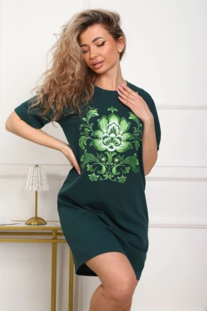 Туника женская №29534 кулирка (последний размер) изумрудный 52