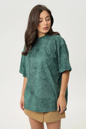 Футболка женская №67204 кулирка (р-ры: 44-54) изумруд винтаж