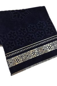 Полотенце махра-велюр "Текстиль Всем" темно-синий
