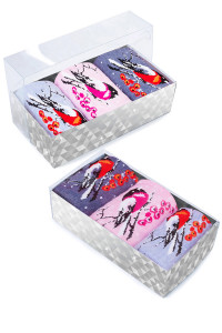 Носки женские "Снегири" - 3 пары в подарочной коробке