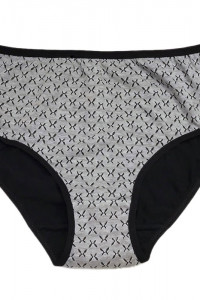 Трусы женские TS286 хлопок+эластан (р-ры: M-XL) черные с серым