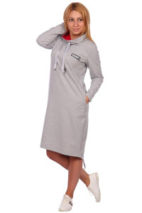 Платье женское П120 футер (р-ры: 44-60) серый меланж