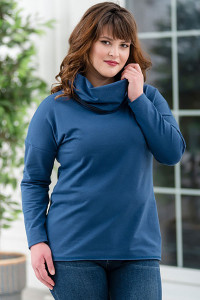 Толстовка женская 0049-54 футер 2-х нитка с лайкрой (р-ры: 50-60) индиго