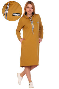 Платье женское П120 футер с лайкрой (р-ры: 44-58) горчичный