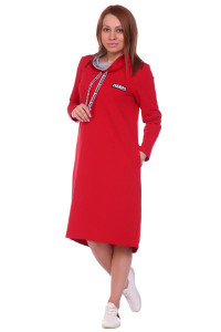 Платье женское П120 футер с лайкрой (р-ры: 44-60) красный