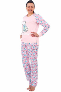 Пижама женская ФП-8 "Зима" футер с начесом (р-ры: 42-52) розовый
