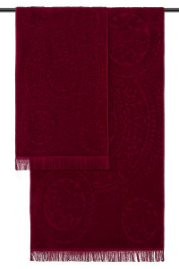 Полотенце махровое с бахромой "Шарм-ТВ" бордовый