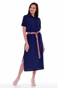 Платье женское Ф165г плательная ткань (р-ры: 42-56) темно-синий