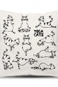 Подушка декоративная с фотопечатью "Yoga cats"