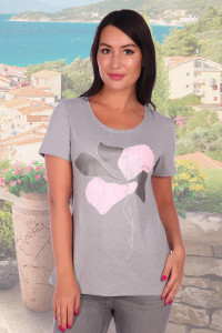 Футболка женская "Дымка" кулирка (последний размер) меланж 50