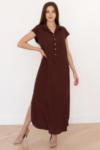 Платье женское "Леонора" штапель (р-ры: 48-58) коричневый