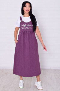 Сарафан женский Ф407ш плательная ткань (р-ры: 46-60) темно-сиреневый
