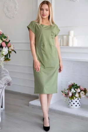Платье женское "Family Look 9 О" фулайкра (р-ры: 48-58) оливковый