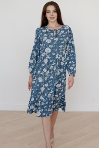 Платье женское "Тэффи" штапель (р-ры: 42-56) синий