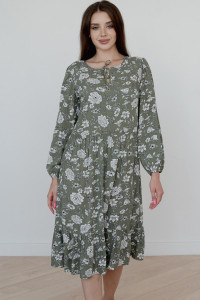 Платье женское "Тэффи" штапель (р-ры: 42-56) зеленый