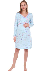 Сорочка для беременных 042.17 кулирка (р-ры: 44-54) голубой