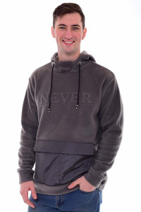 Толстовка мужская 9155 флис (последний размер) серый 46