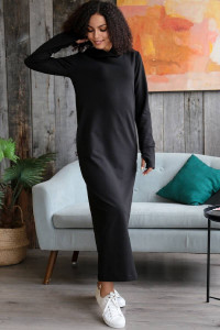 Платье женское П135 футер с лайкрой (р-ры: 42-54) черный
