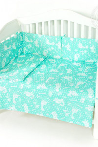 Набор в кроватку для новорожденных 11 предметов бязь "Динопарк"