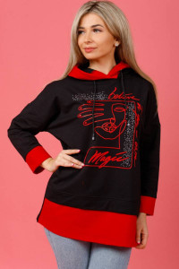 Туника женская 845 футер с лайкрой (р-ры: 48-62) красный