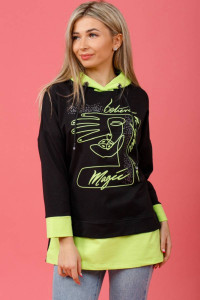 Туника женская 845 футер с лайкрой (р-ры: 48-62) салатовый