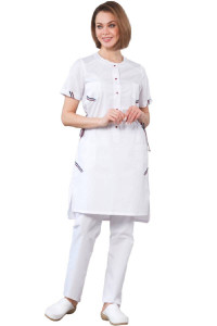 Платье медицинское женское "Мичелл" тиси (р-ры: 40-54) белый
