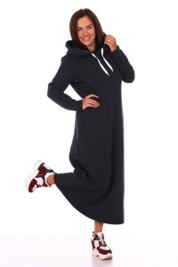 Платье женское "Шайн" футер 3-х нитка (р-ры: 42-52) темно-серый