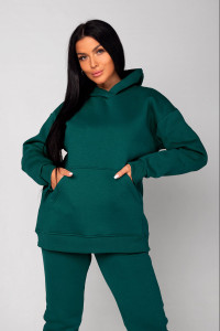Толстовка женская ФТ-16 "Рокси" футер 3-х нитка с начёсом (последний размер) изумруд 50,54