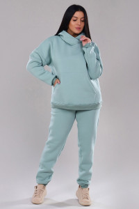 Костюм двойка женский 399 "XXI" футер 3-х нитка с начесом (р-ры: 46-56) мятный