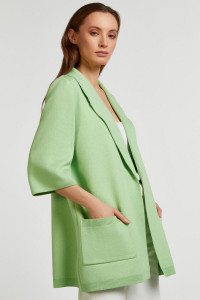 Пиджак женский "Екатерина З" вязаное полотно (р-ры: 44-46) зеленый
