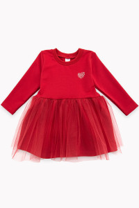 Платье детское "Сара" 30304 футер 2-х нитка петля (р-ры: 104-122) красный