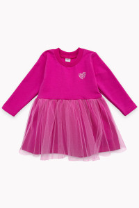 Платье детское "Сара" 30304 футер 2-х нитка петля (р-ры: 104-122) розовый павлин